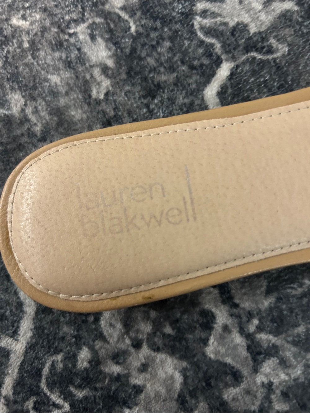 Marc Fisher Tan Slide Mules — Women's Casual Leather Slip-Ons - Picture 2 of 3